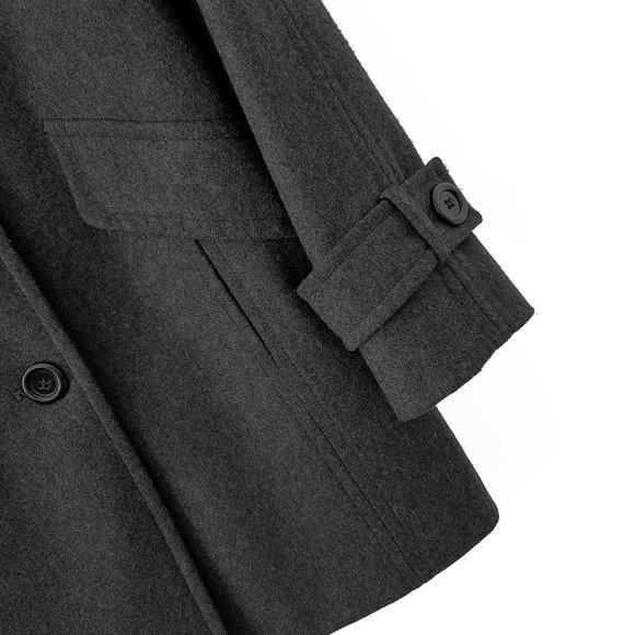 London Fog Wool Walking Coat, Dark Gray Heather, 0P PXS - Picture 7 of 10